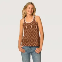 Tank Top (ao) - Autumn Browns Kaleidoscope Pattern