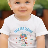 Funny Flying Unicorn Rainbow Colors 1st Birthday Baby T-Shirt