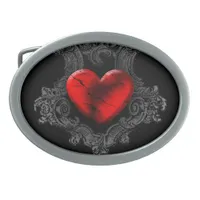 Red Goth Heart Belt Buckle