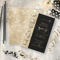 Glitter and Shine Quinceanera Black/Gold ID701 Invitation