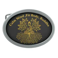 Golden Buddha Surrounded by Nature Belt Buckle