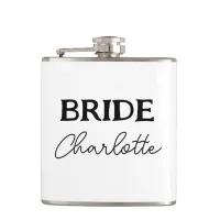Bride To Be | Black And White Name Flask
