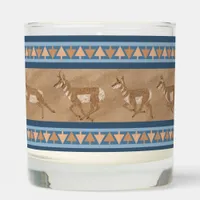 Southwest Pronghorn Antelopes Geometric Blue / Bro Scented Candle