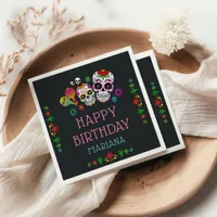 Sugar Skulls Dia de Muertos Theme Birthday Party Napkins