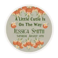 A Little Cutie is On The Way-Orange Blossom, Mint Edible Frosting Rounds