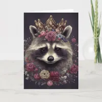 Beautiful Raccoon in a Crown all occasions Card