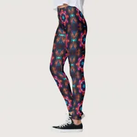 Neon Starburst Kaleidoscope Leggings