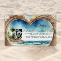 Summer Ocean Beach Wedding QR Code Details  Enclosure Card