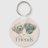 Fur-ever Friends Cute Dogs Keychain