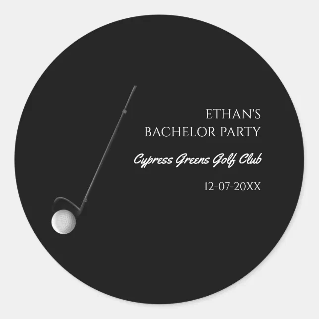 Golf Bachelor Party - Golfing trip Classic Stylish Classic Round Sticker