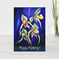 Blue orchids  painting card