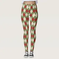 Christmas Argyle Leggings