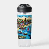 Martha's Vineyard | Colorful Abstract Art Water Bottle