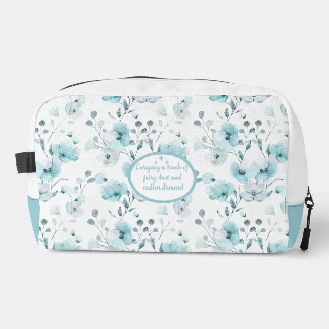 Vintage Turquoise Floral Pattern Dopp Kit