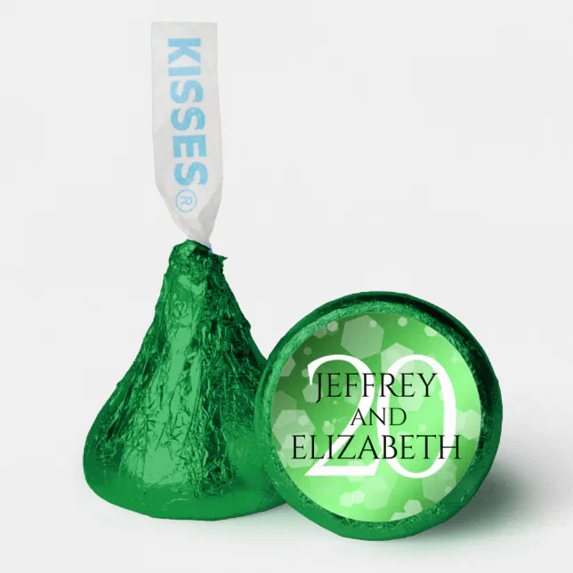 Elegant 20th Emerald Wedding Anniversary Hershey&#174;'s Kisses&#174;