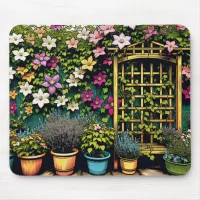 Plant and Gardening Lovers Clematis Trellis Mouse Pad