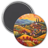 Painting of Tuscany in Autumn | Italy | Travel Art Magnet