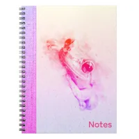 Cute Frog Watercolor Purple Pink Spiral Notebook