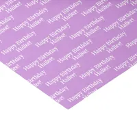 Summer Solid Icy Purple Add Name Happy Birthday Tissue Paper