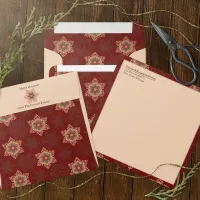 Holly Star Christmas Red Pattern Accents Envelope