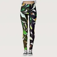 Minimalism bright colors asymmetric shapes leggings