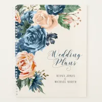 Roses Blue/Peach Wedding Plans ID584 Planner