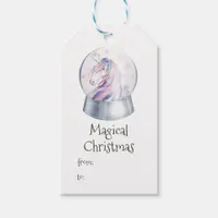 Watercolor Glitter Unicorn Winter Holiday Gift Tags