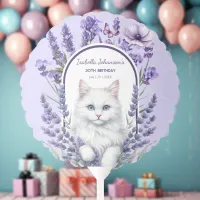 Elegant Lavender and Cat Birthday Balloon