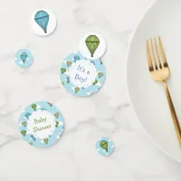 Blue and Green Hot Air Balloon Baby Shower Confetti
