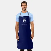 Custom Company White Logo Navy Blue Staff Uniform Apron