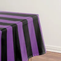 Purple and Black Witch Stripes Halloween Patterned Tablecloth