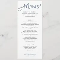 Modern Wedding Menus | Typography (Dusty Blue)