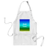 Sea and Sky Blue and Green Gradient Adult Apron