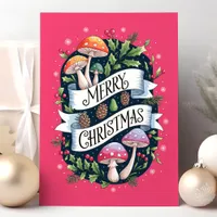 Merry Christmas Mushroom Holiday Card