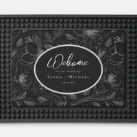 Love Calligraphy Wedding Welcome Pattern Blk ID940 Bar Mat