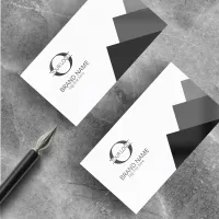 Any 3 Colors Geometric w/Logo Blk on White ID812 Business Card