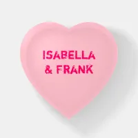 Classic Pink Conversation Heart Paperweight