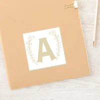 Letter A White + Neutral ABC Alphabet Baby Blocks Sticker