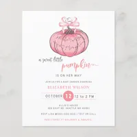 Budget Coquette Pumpkin Pink Bow Girl Baby Shower