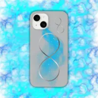 Minimalist Silver Infinity Sign and Teal Glow | Case-Mate iPhone 14 Case