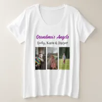 Grandma's Angels | Personalized Photo and Names Plus Size T-Shirt