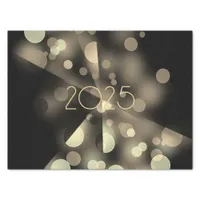 2025 new year with golden bubbles tissue paper