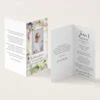 Almost Pink Hydrangea Funeral Memorial Prayer Business Card