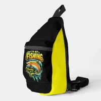 Majestic Rainbow Trout Leaping at Dawn in a Serene Sling Bag