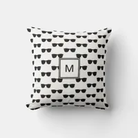 Cool Shades Sunglasses Pattern Black & White Throw Pillow