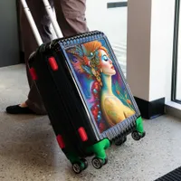 The Colorful Mermaid AI Art Portrait Luggage