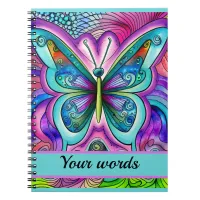 Blue and Purple Butterfly Spiral Photo Notebook