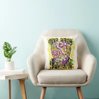 Groovy Give Peace A Chance Throw Pillow