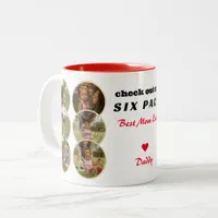 ♥ Funny 6 Pack Mom Bod Six Photos Best Mom Ever Two-Tone Coffee Mug