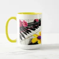 Just Play | Piano and Colorful Flowers Mug